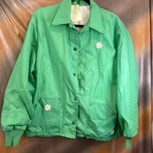 Vintage Green Floral Women's Jacket‎ size L. Box K. Royal Golf jacket.